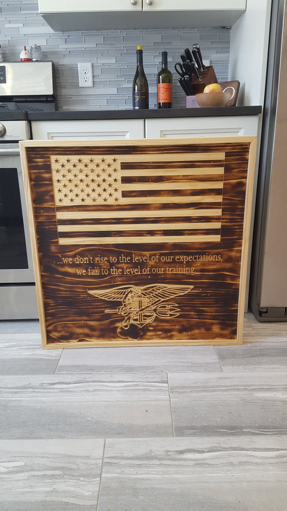 Latest Commission Featuring the Elite Navy SEALs Motto - Martin Woodworking
