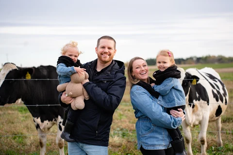 Chris with his wife and kids
